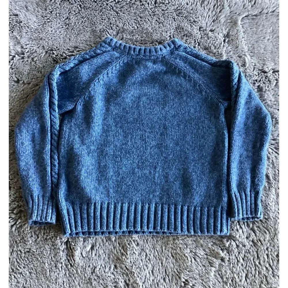 Old navy chunky cable knit sweater blue boys size 5‎